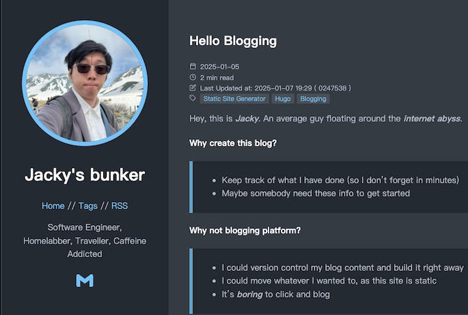 Homepage after config